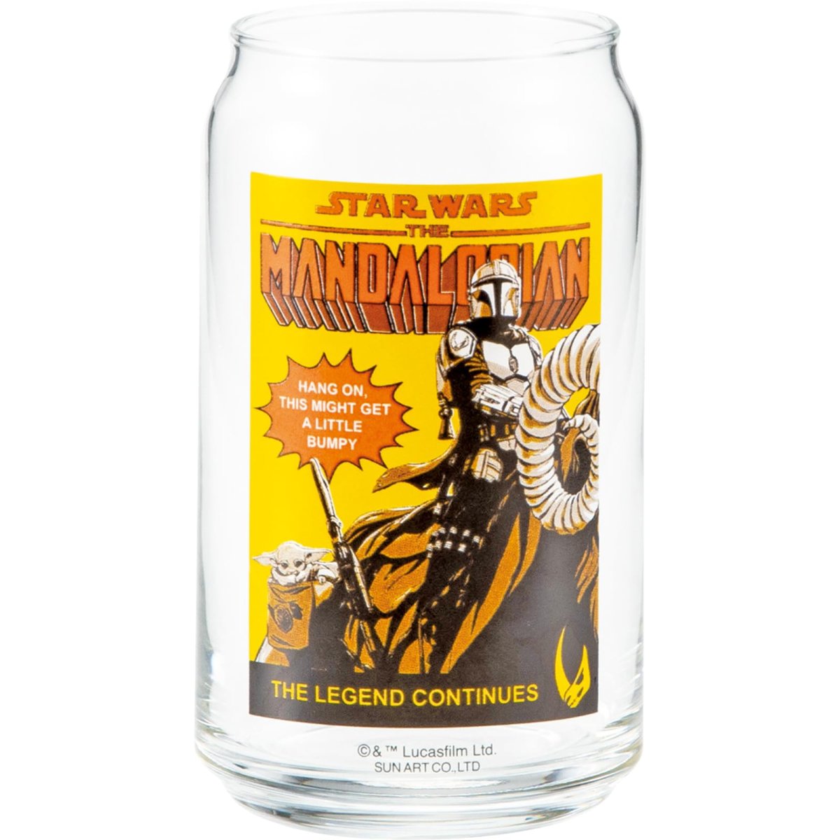 画像1: サンアート 「 スターウォーズ 」 缶型グラス ジュースグラス コップ 約径７×１３ｃｍ ３６０ｍｌ マンダロリアン グローグー 食器 雑貨 スター・ウォーズ グッズ 誕生日プレゼント イエロー 日本製 ＳＡＮ４６３９?１ (1)