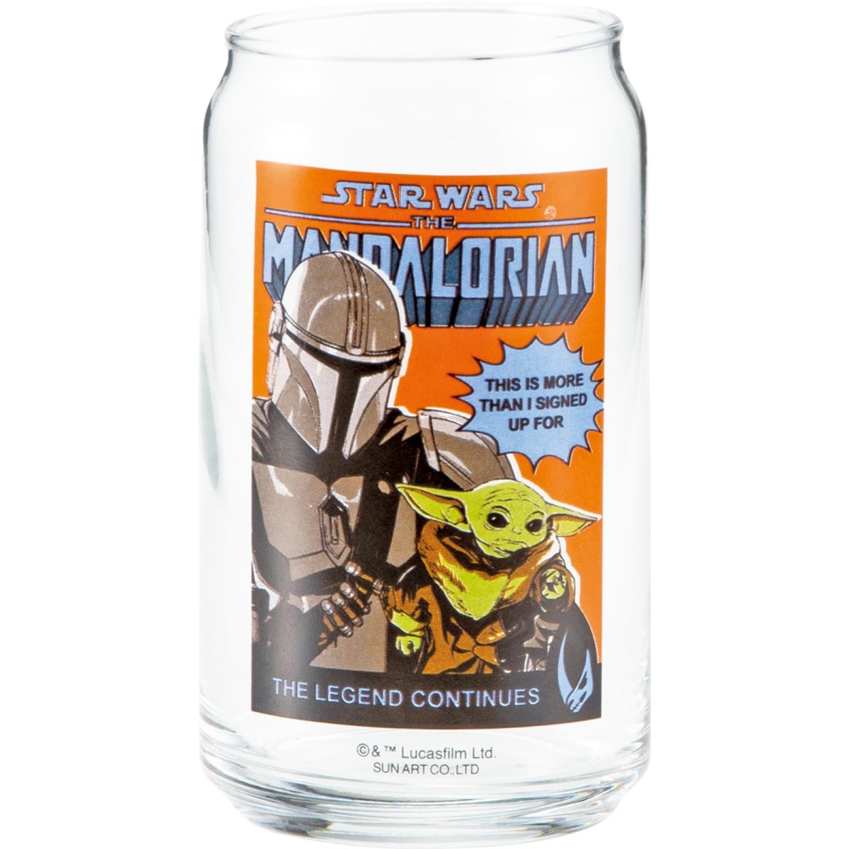 画像1: サンアート 「 スターウォーズ 」 缶型グラス ジュースグラス コップ 約径７×１３ｃｍ ３６０ｍｌ マンダロリアン グローグー 食器 雑貨 スター・ウォーズ グッズ 誕生日プレゼント オレンジ 日本製 ＳＡＮ４６３９?３ (1)