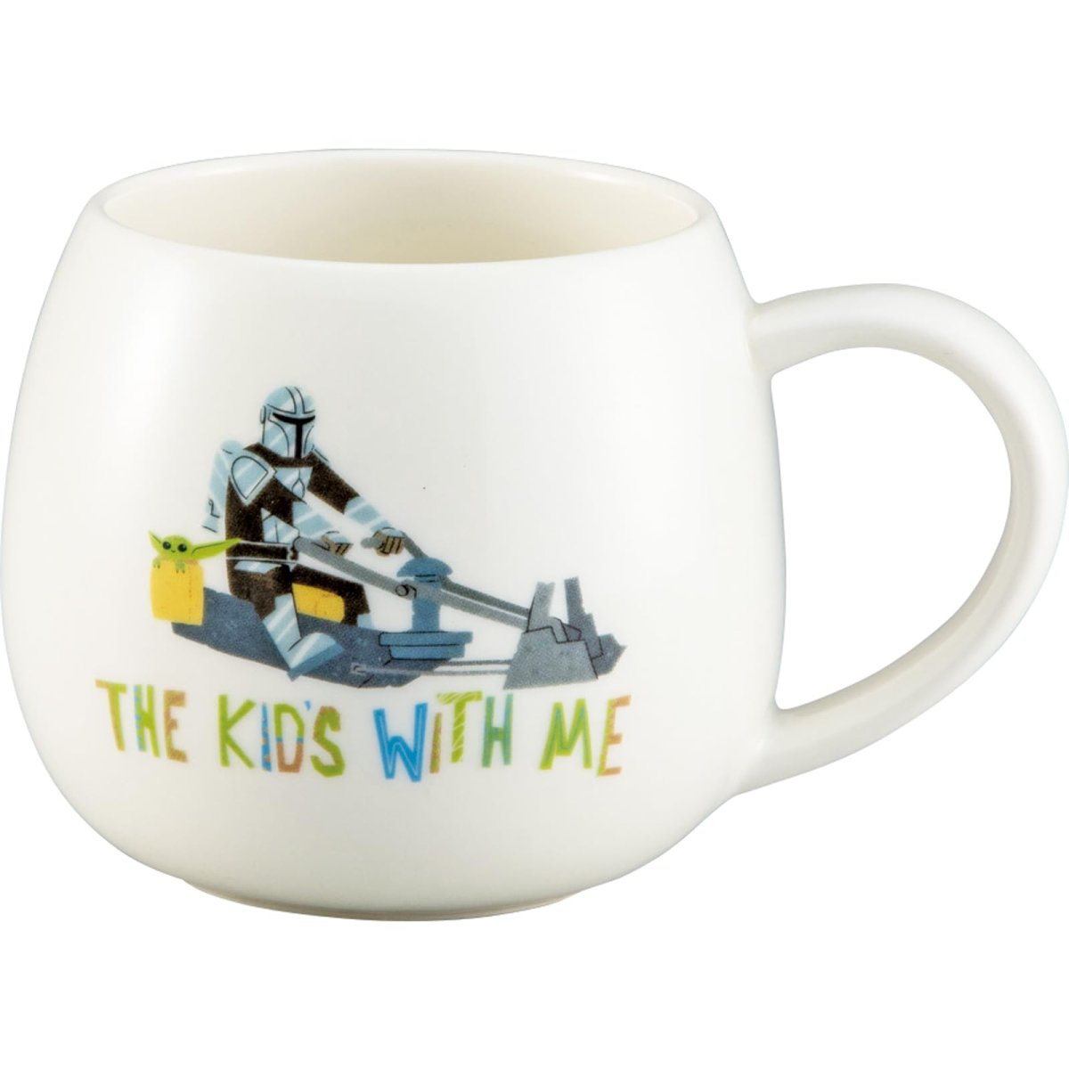 画像1: サンアート 「 スターウォーズ 」 コロンと丸い コーヒーマグ マグカップ ＴＨＥ ＫＩＤＳ ＷＩＴＨ ＭＥ 約径１２×８ｃｍ ２００ｍｌ マンダロリアン 食器 雑貨 スター・ウォーズ グッズ 誕生日プレゼント 白 日本製 ＳＡＮ４６４０?２ (1)