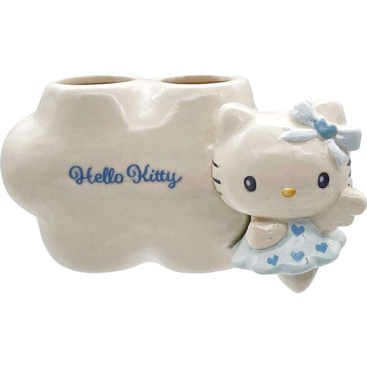 画像1: サンリオ （ＳＡＮＲＩＯ） 「 エンジェル ハローキティ 」 歯ブラシ立て ペア ハブラシスタンド 約幅８×５×５ｃｍ 歯ブラシスタンド サニタリー キティ グッズ 雑貨 ブルー ＳＡＮ４６５０?１ (1)