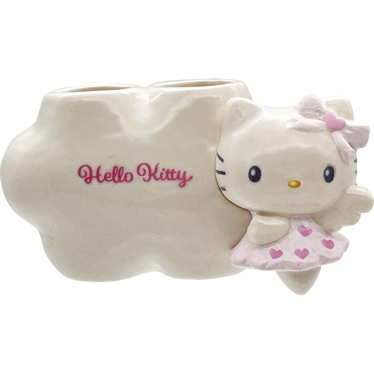 画像1: サンリオ （ＳＡＮＲＩＯ） 「 エンジェル ハローキティ 」 歯ブラシ立て ペア ハブラシスタンド 約幅８×５×５ｃｍ 歯ブラシスタンド サニタリー キティ グッズ 雑貨 ピンク ＳＡＮ４６５０?２ (1)