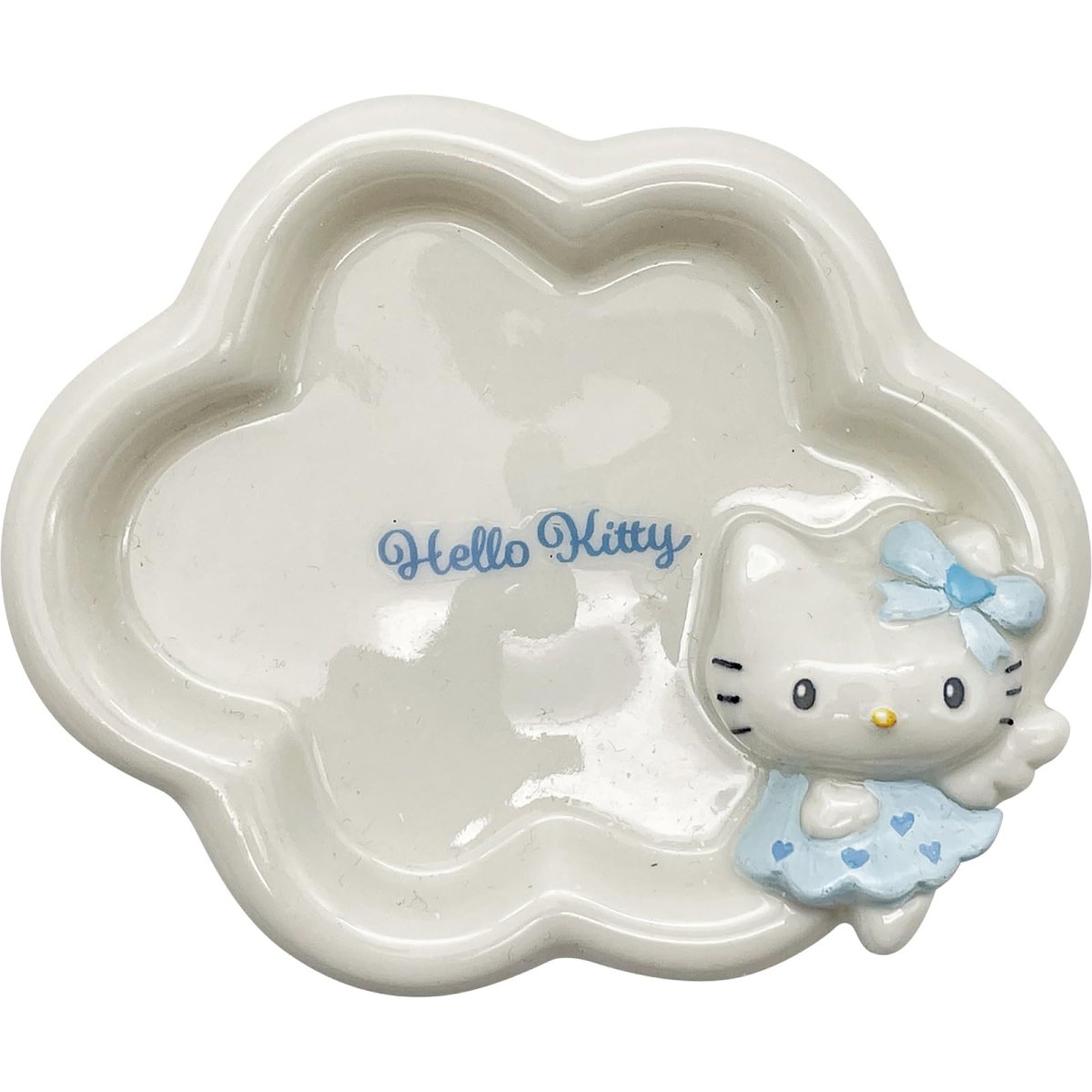 画像1: サンリオ （ＳＡＮＲＩＯ） 「 エンジェル ハローキティ 」 ソープディッシュ 石鹸入れ 約幅１４×１４×４ｃｍ サニタリー キティ グッズ 雑貨 ブルー ＳＡＮ４６５１?１ (1)