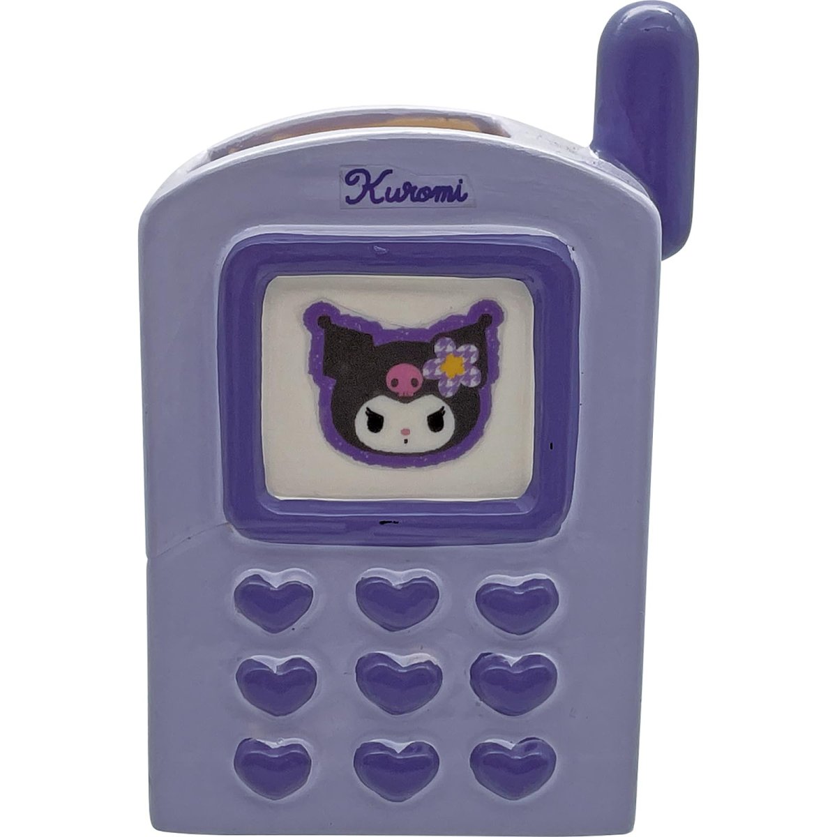画像1: サンリオ （ＳＡＮＲＩＯ） 「 カオハナ クロミ 」 ガラケー型 ペン立て 約幅７×５×１１ｃｍ ペンスタンド キャラクターズ 文具 キティ グッズ 雑貨 ステーショナリー 紫 ＳＡＮ４６５４?４ (1)