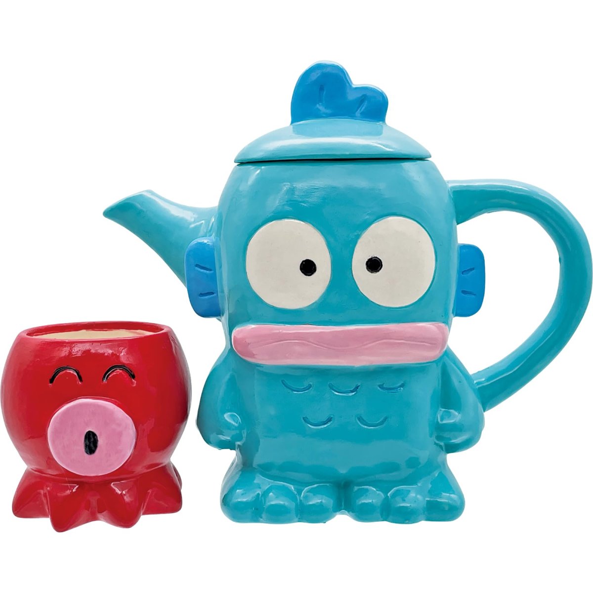 画像1: サンリオ （ＳＡＮＲＩＯ） 「 ハンギョドン 」 ティーセット ティーポット （１５×１３ｃｍ） ティーカップ （８×７ｃｍ） 食器 雑貨 はんぎょどん グッズ 誕生日プレゼント グリーン ＳＡＮ４６５７ (1)