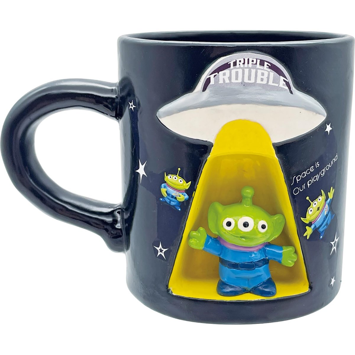 画像1: ディズニーピクサー 「トイ・ストーリー」 おうちかえる エイリアン 立体 マグカップ ＵＦＯ 約径１１×９ｃｍ ２００ｍｌ ３Ｄ成型 トリックマグ 食器 雑貨 トイストーリー グッズ 誕生日プレゼント ピンク ＳＡＮ４６６７ (1)