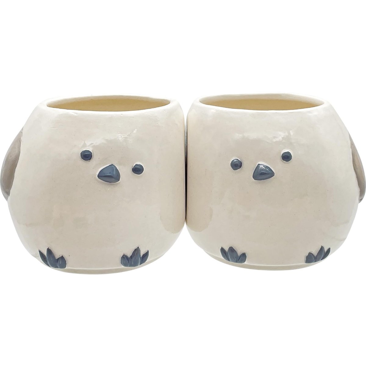 画像1: かわいい食器 「 ニコイチ 」 コロンと丸い マグカップ ペア 大きめ 食器セット 約１２×９ｃｍ ３４５ｍｌ シマエナガ 食器 雑貨 鳥 グッズ 人間用 誕生日プレゼント 白 ＳＡＮ４６７５ (1)