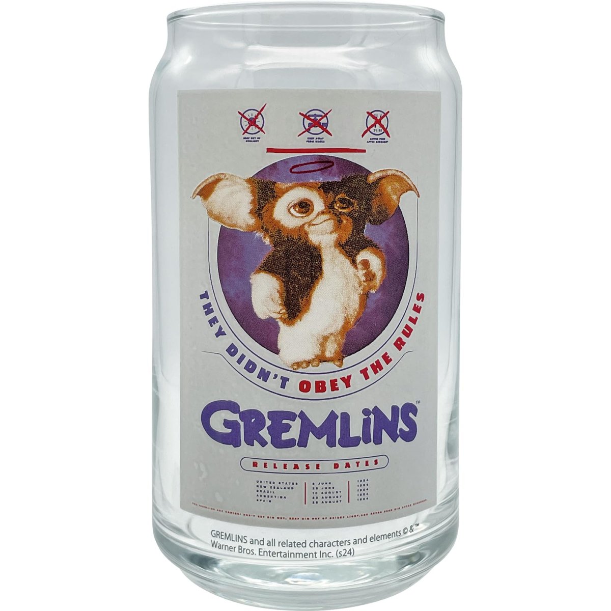 画像1: 「 ＧＲＥＭＬｉＮＳ グレムリン 」 ギズモ 実写柄 ジュースグラス 大きい 缶型グラス コップ グッズ 映画 雑貨 食器 クリア 約径７×１３ｃｍ ３６０ｍｌ 日本製 ＳＡＮ４７７７?１ (1)