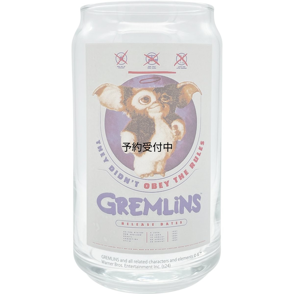 画像1: 「 ＧＲＥＭＬｉＮＳ グレムリン 」 ギズモ 実写柄 ジュースグラス 大きい 缶型グラス コップ グッズ 映画 雑貨 食器 クリア 約径７×１３ｃｍ ３６０ｍｌ 日本製 ＳＡＮ４７７７?１ (1)
