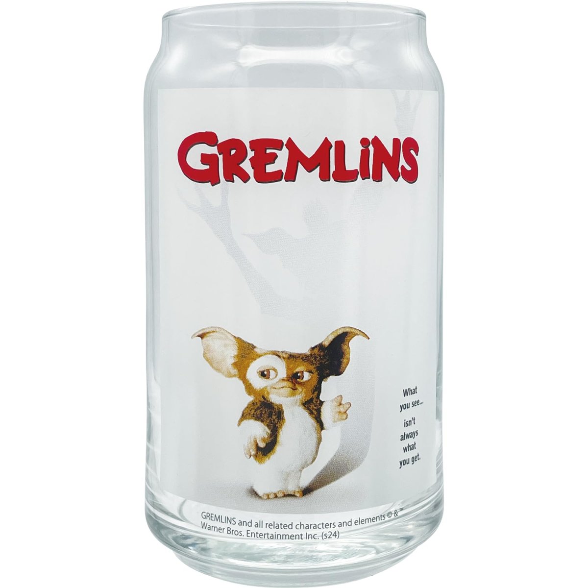 画像1: 「 ＧＲＥＭＬｉＮＳ グレムリン 」 ギズモ 告知ポスター柄 ジュースグラス 大きい 缶型グラス コップ グッズ 映画 雑貨 食器 クリア 約径７×１３ｃｍ ３６０ｍｌ 日本製 ＳＡＮ４７７７?４ (1)