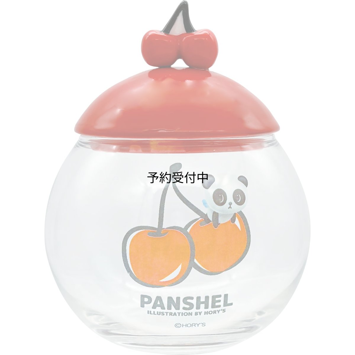 画像1: 「 ＰＡＮＳＨＥＬＳ ＷＯＲＬＤ 公式 」 パンシェル キャンディーポット ガラス 保存容器 キャニスター 蓋付き さくらんぼの取っ手 グッズ パンシェルズワールド 雑貨 食器 赤 ３２０ｍｌ 日本製 ＳＡＮ４８０６ (1)