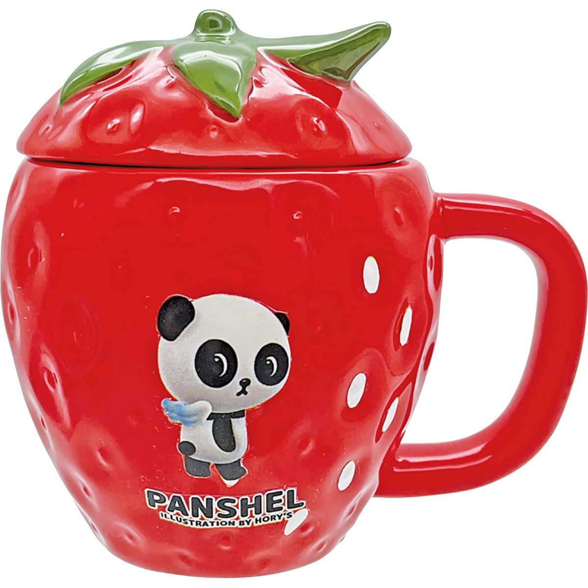 画像1: 「 ＰＡＮＳＨＥＬＳ ＷＯＲＬＤ 公式 」 パンシェル マグカップ 蓋付き いちご型 グッズ パンシェルズワールド 雑貨 食器 赤 ２８０ｍｌ ＳＡＮ４８０８ (1)