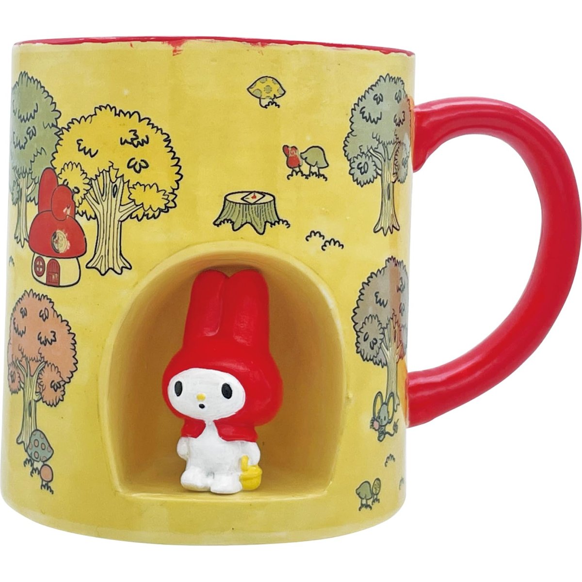 画像1: サンリオ （ＳＡＮＲＩＯ） 「 マイメロディ おでかけ 」 マグカップ 赤いきのこのおうち コップ マイメロ グッズ 雑貨 食器 赤 白 約１１×８×９ｃｍ ２５０ｍｌ ＳＡＮ４７９３ (1)