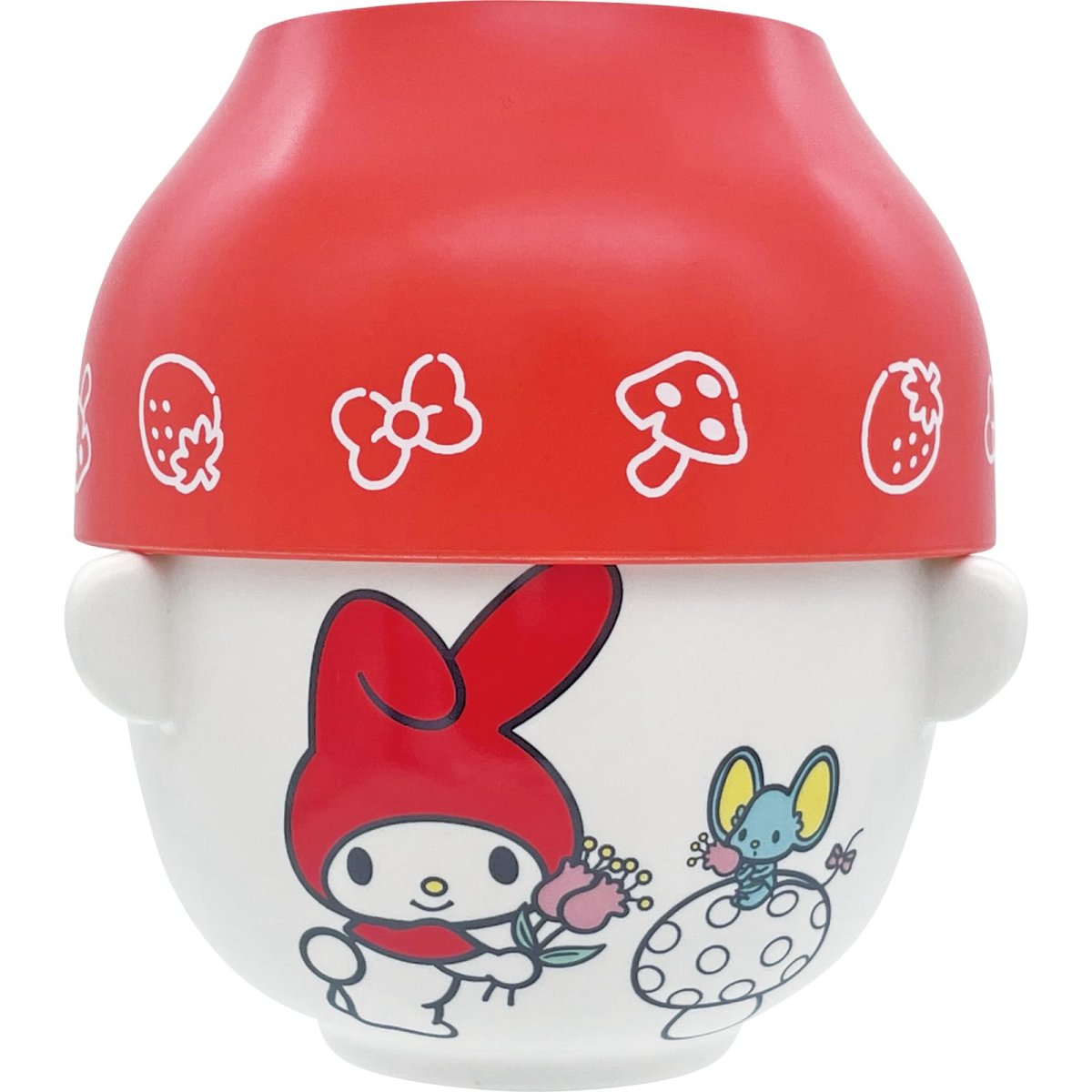 画像1: サンリオ （ＳＡＮＲＩＯ） 「 マイメロディ 」 汁椀 茶碗 食器セット 赤いきのこのおうち お椀 お茶わん マイメロ グッズ 雑貨 食器 赤 白 約１０×６ｃｍ 日本製 ＳＡＮ４７９４ (1)