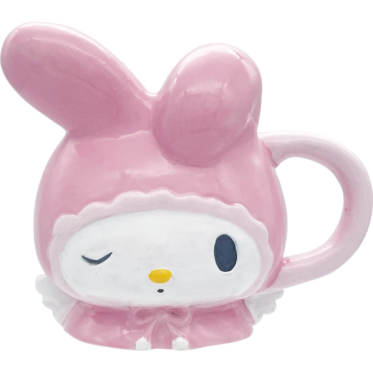 画像1: サンリオ （ＳＡＮＲＩＯ） 「 マイメロディ 」 立体フェイス マグカップ ホワイトエンジェル コップ マイメロ グッズ 雑貨 食器 ピンク 約１２×１０×９ｃｍ ３５０ｍｌ ＳＡＮ４７９５ (1)