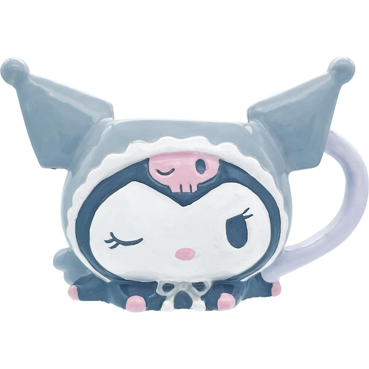 画像1: サンリオ （ＳＡＮＲＩＯ） 「 クロミ 」 立体フェイス マグカップ ブラックエンジェル コップ グッズ 雑貨 食器 黒 約１２×１０×９ｃｍ ３５０ｍｌ ＳＡＮ４７９６ (1)