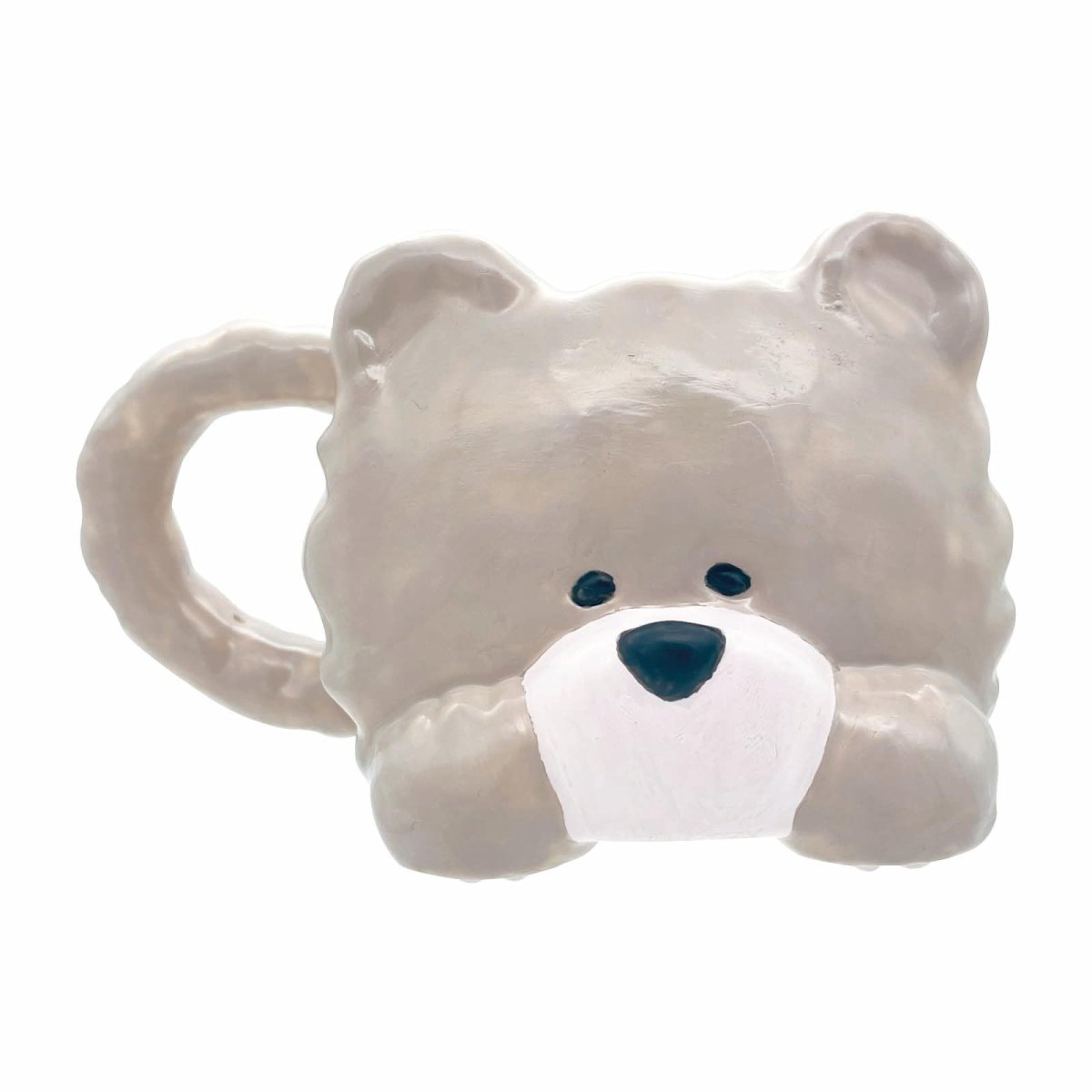 画像1: サンアート かわいい食器 モフまる肉球 マグカップ くま ダイカット 動物 食器 誕生日プレゼント 犬 グッズ 忘年会 雑貨 グレー 約１２×１０×７ｃｍ 約３２０ｍｌ ＳＡＮ４８６７ (1)