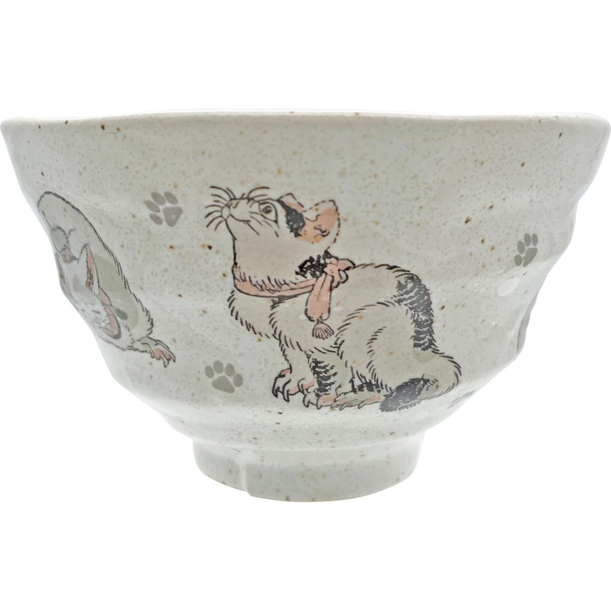 画像1: サンアート かわいい食器 「 北斎アニマルズ Ｈｏｋｕｓａｉ 」 茶碗 お茶わん ｒｉｃｅｂｏｗｌ 猫 ねこ 食器 葛飾北斎 グッズ 和食器 抹茶碗 雑貨 白 約１２×７ｃｍ 日本製 ＳＡＮ４８９５?２ (1)
