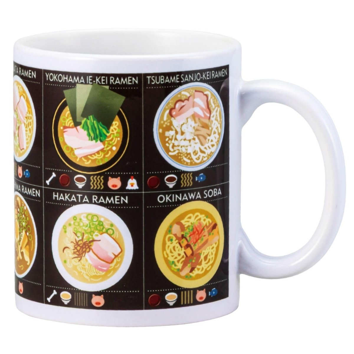 画像1: おもしろ食器 「 ジャパグラ ＪＡＰＡＧＲＡ 」 マグカップ ご当地ラーメン 特徴 図解 日本 食器 誕生日プレゼント グッズ 忘年会 雑貨 インフォグラフィック 白 約１１×９ｃｍ ３００ｍｌ 日本製 ＳＡＮ４９１０?８ (1)