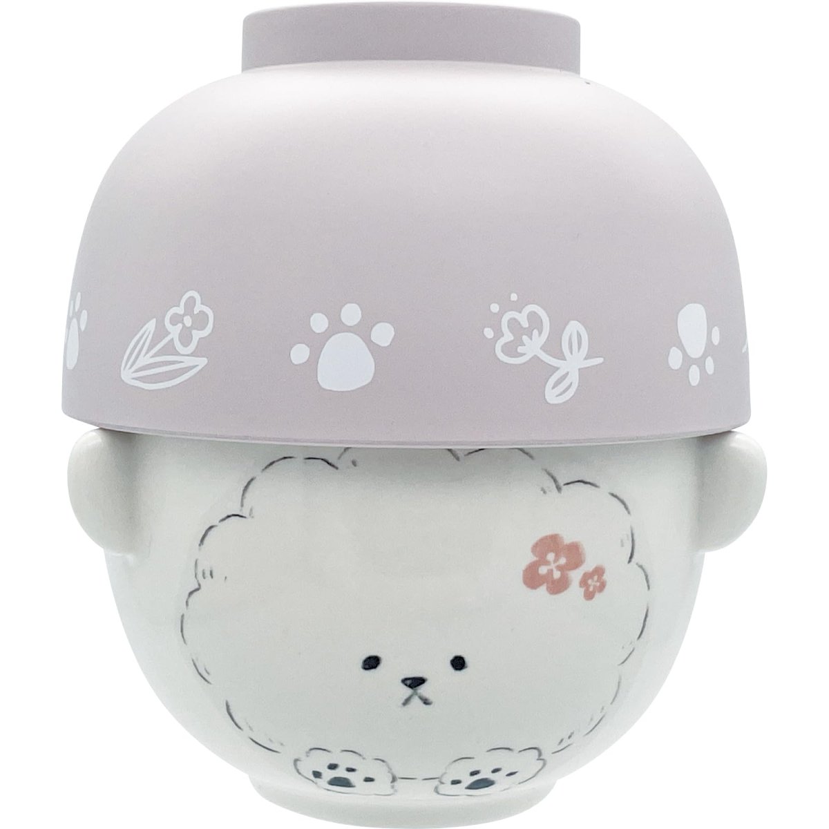 画像1: サンアート かわいい食器 「 ｍｏｆｕｍｏｆｕ 」 汁椀 茶碗 食器セット ビションフリーゼ お椀 お茶わん 誕生日プレゼント 可愛い 犬 雑貨 食器 ピンク 約１０×６ｃｍ 日本製 ＳＡＮ４９１３?４ (1)
