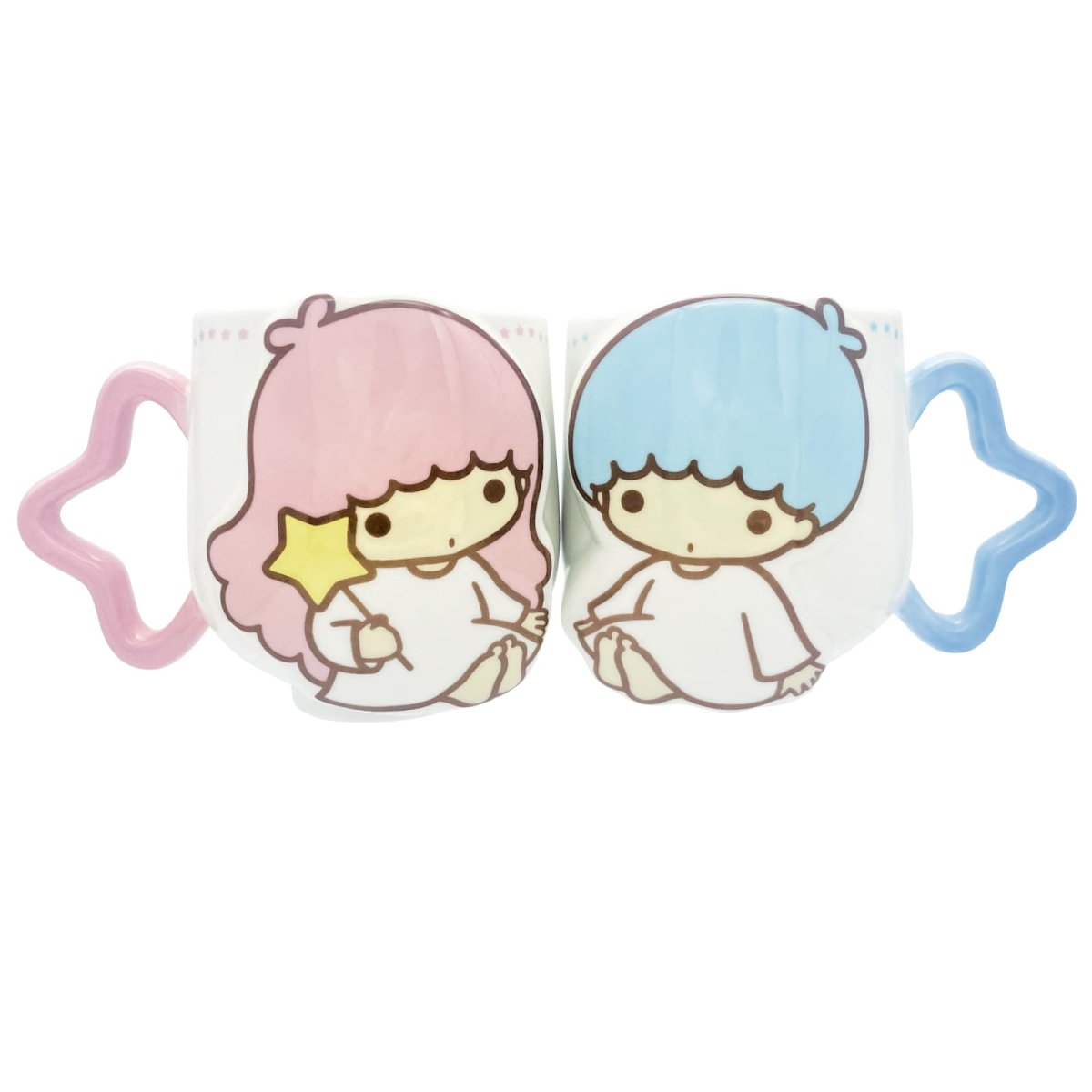 画像1: サンアート サンリオ （ＳＡＮＲＩＯ） リトルツインスターズ キキとララ ペア マグカップ １１×９ｃｍ お星さまハンドル グッズ 雑貨 食器 誕生日プレゼント 白 ＳＡＮ４９４４ (1)