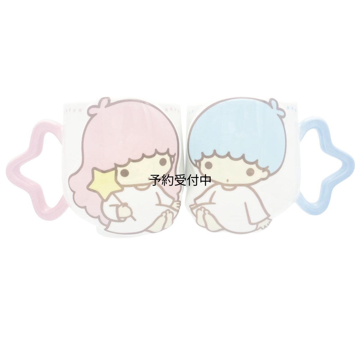 画像1: サンアート サンリオ （ＳＡＮＲＩＯ） リトルツインスターズ キキとララ ペア マグカップ １１×９ｃｍ お星さまハンドル グッズ 雑貨 食器 誕生日プレゼント 白 ＳＡＮ４９４４ (1)