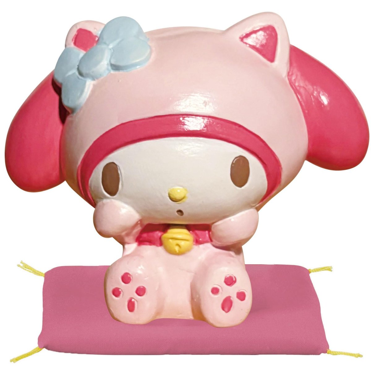 画像1: サンアート サンリオ （ＳＡＮＲＩＯ） マイメロディ 招き猫 フィギュア ８×９ｃｍ 幸せのざぶとん座り グッズ 雑貨 誕生日プレゼント ピンク ＳＡＮ４９８４?３ (1)