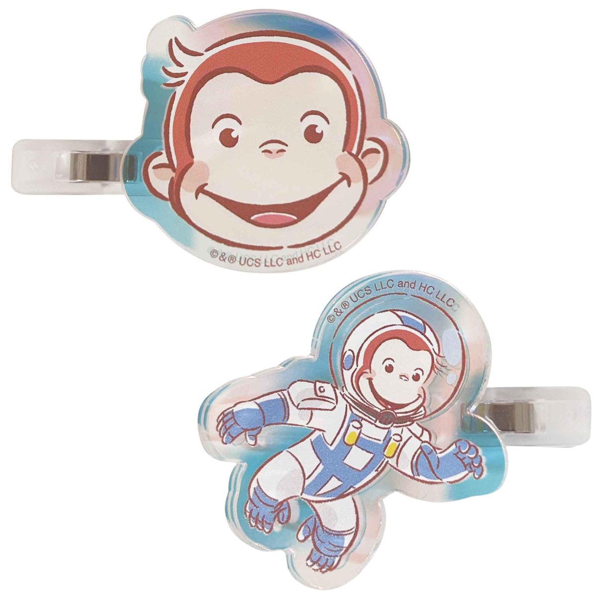 画像1: おさるのジョージ オーロラアクリルヘアクリップ 宇宙飛行士 (1)