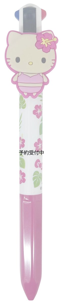 画像1: サンリオキャラクターズ マスコット付き4色ボールペン ピンク水着 (1)