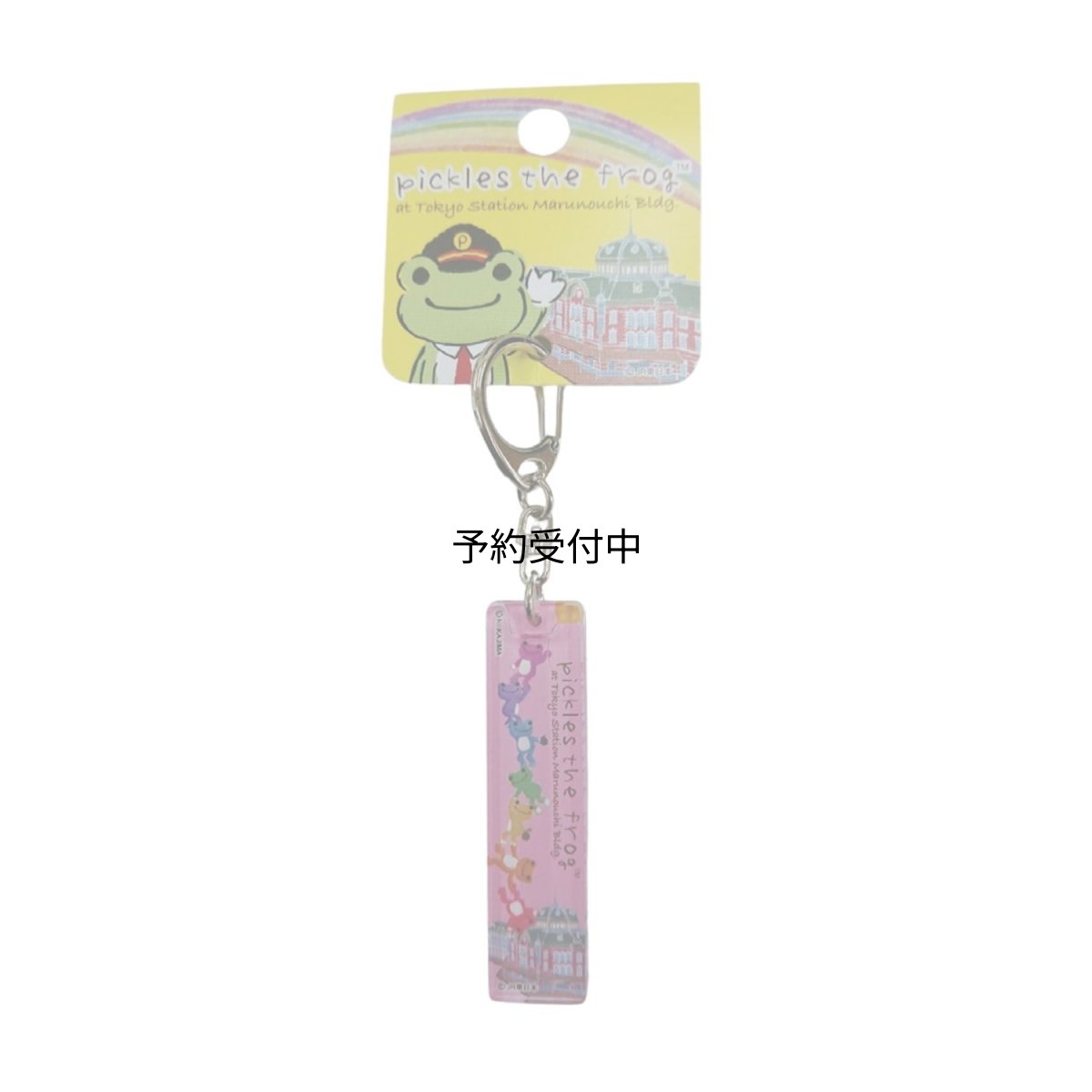 画像1: 牛久保工芸社 かえるのピクルス アクリル スティック キーホルダー にじいろピクルス（東京駅限定） 横１５ｍｍＸ縦６０ｍｍＸ厚み８ｍｍ ＰＫ?００２ (1)