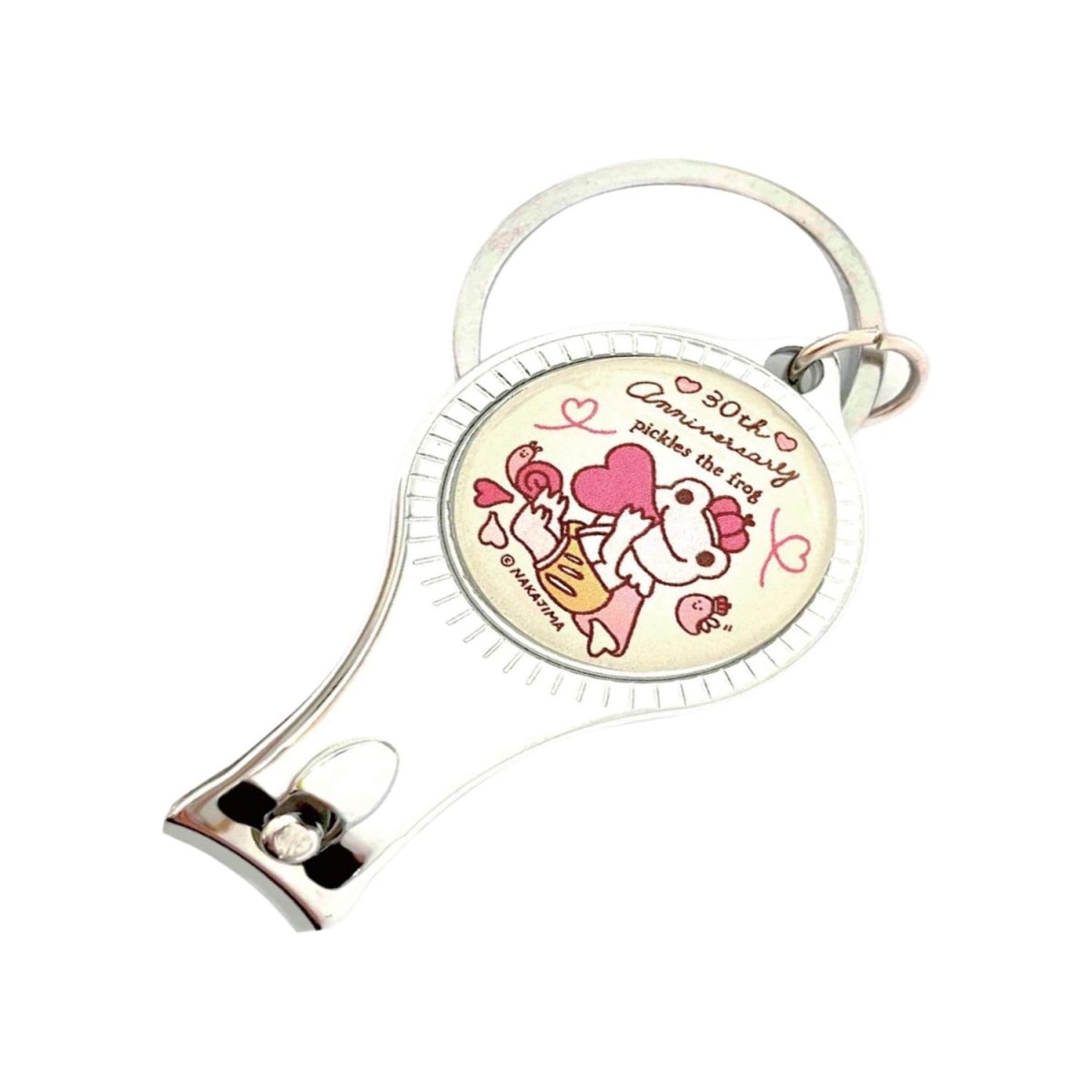 画像1: 牛久保工芸社 かえるのピクルス ガラス ドーム 爪切り 栓抜き ３０ｔｈ アイボリー 幅３ｃｍ×奥行１．５ｃｍ×高さ５．５ｃｍ ＰＫ?０５７ (1)