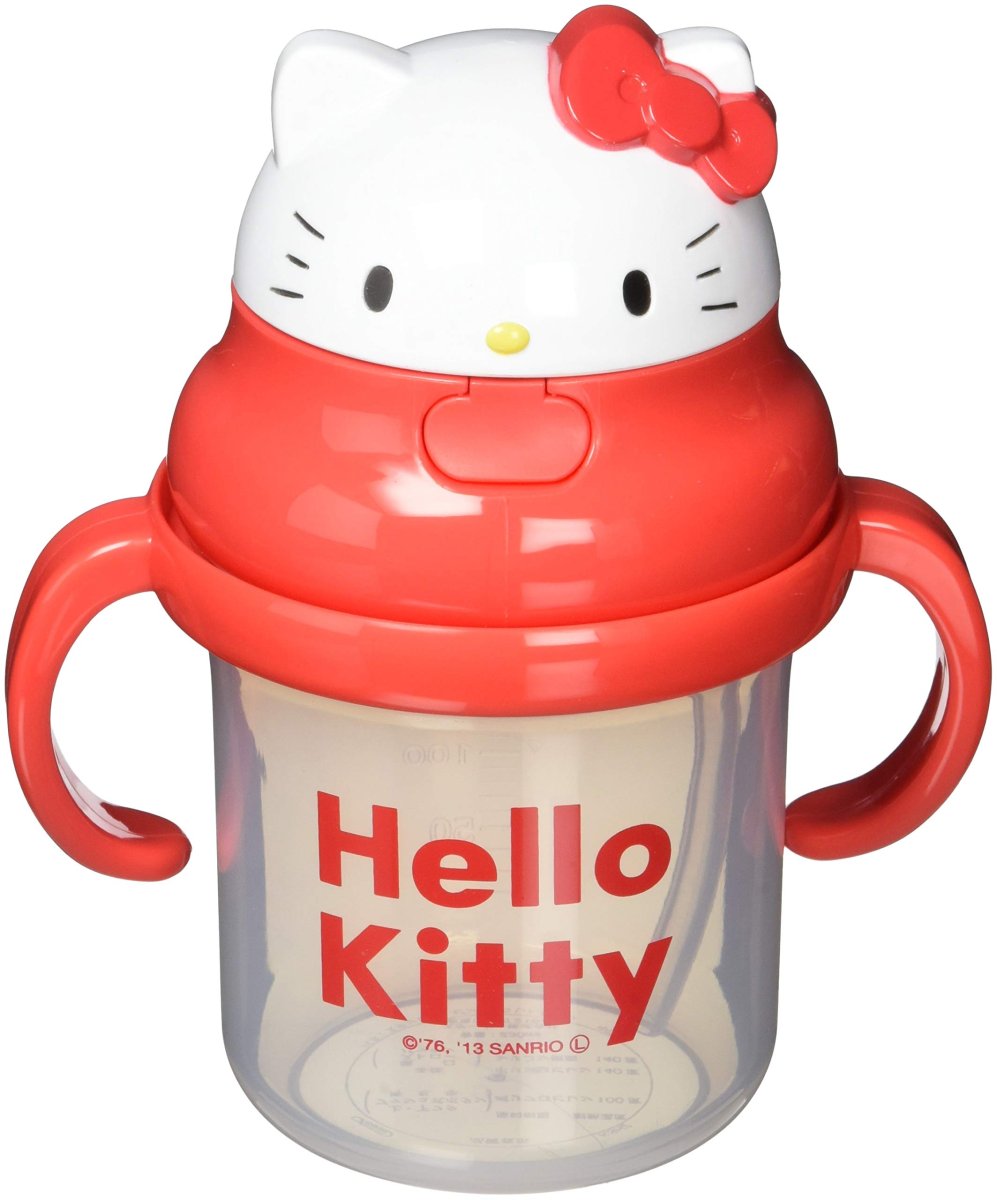 画像1: スケーター（ｓｋａｔｅｒ） ベビー ストローホッパー 両手マグ ２３０ｍｌ 立体型 サンリオ ハローキティ 対象８か月頃から ワンプッシュ シリコンストロー ＫＳＨ２?Ａ (1)