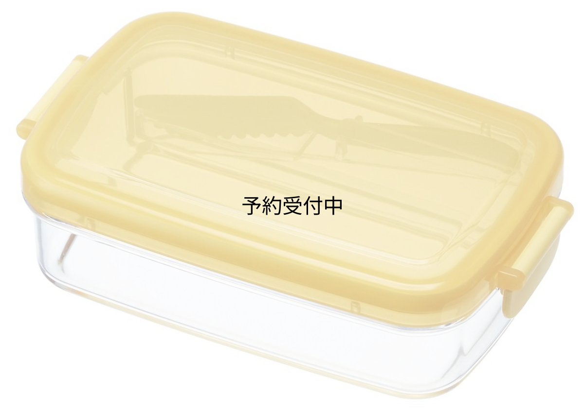 画像1: スケーター（Ｓｋａｔｅｒ） ふわふわナイフ付 バターケース ベーシック 日本製 ＰＢＪ１Ｆ イエロー (1)