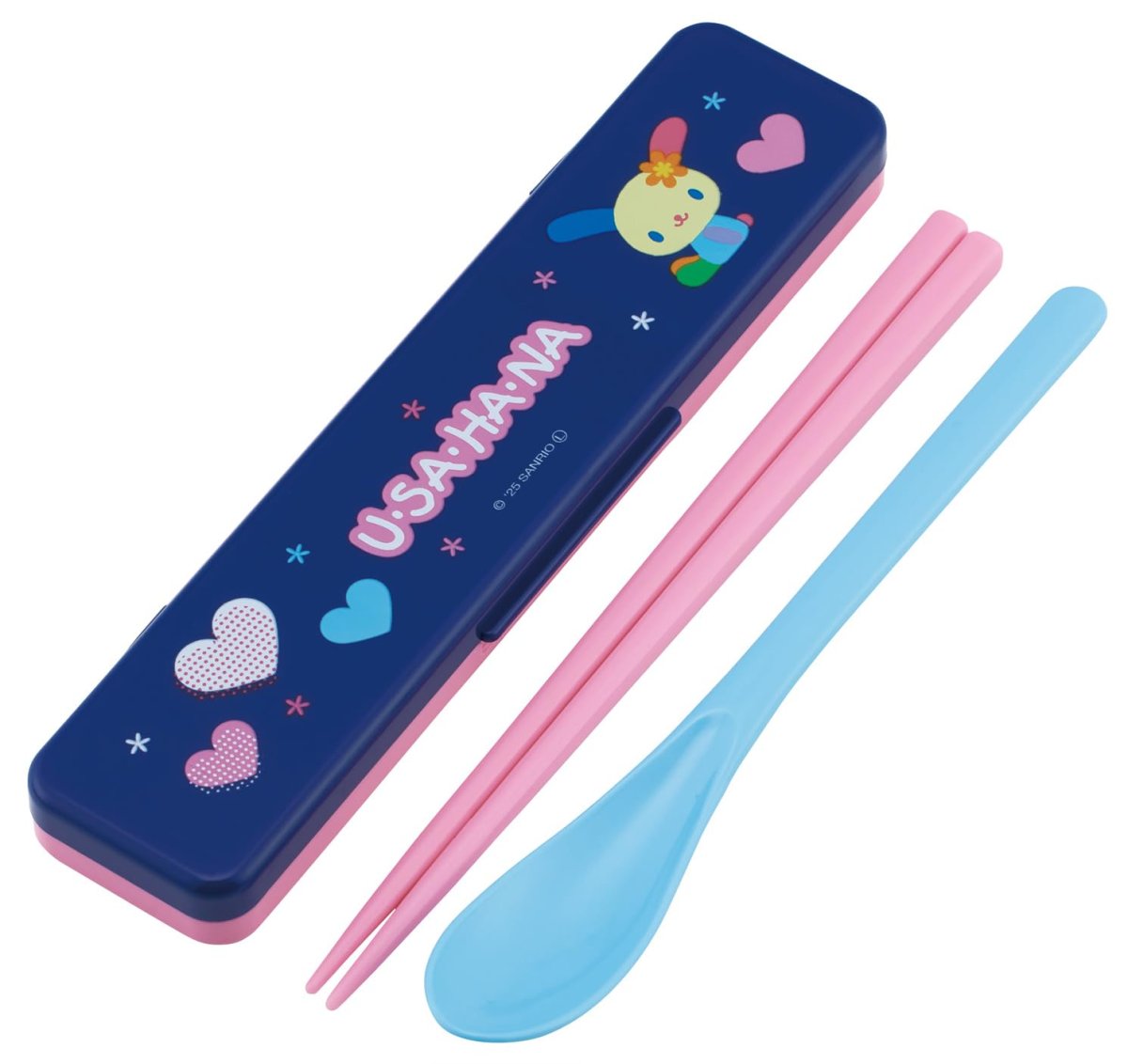 画像1: スケーター（Ｓｋａｔｅｒ） 箸 スプーン セット 弁当 大人用 コンビセット １８ｃｍ カチャカチャ鳴らない 日本製 サンリオ ウサハナ ＣＣＳ３ＳＡ?Ａ (1)
