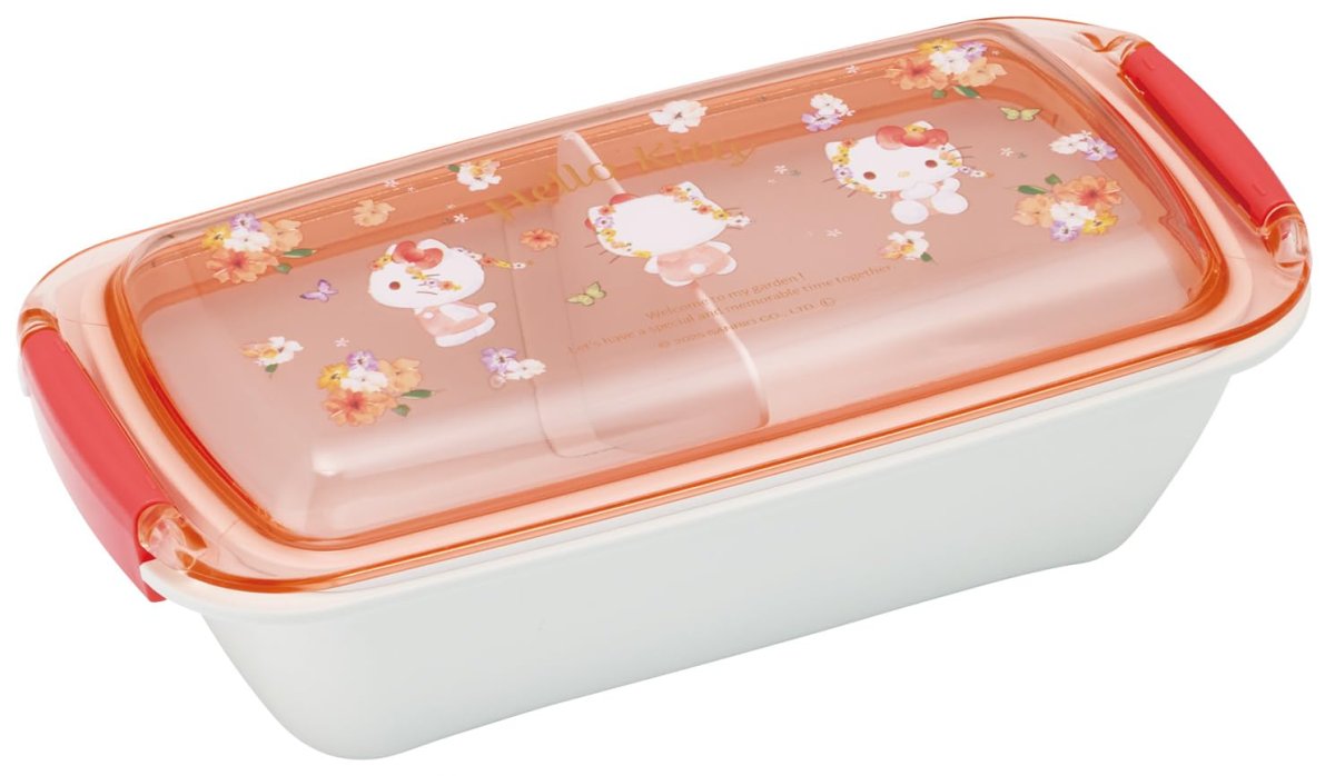 画像1: スケーター（Ｓｋａｔｅｒ） 弁当箱 バイオマス 洗いやすい ランチボックス １段 ５３０ｍｌ ふんわり盛れる ドーム型フタ 食洗機対応 レンジ対応 日本製 サンリオ ハローキティ パステルビビットな水彩花柄 女の子 ＰＴＬＢ６Ｂ?Ａ (1)