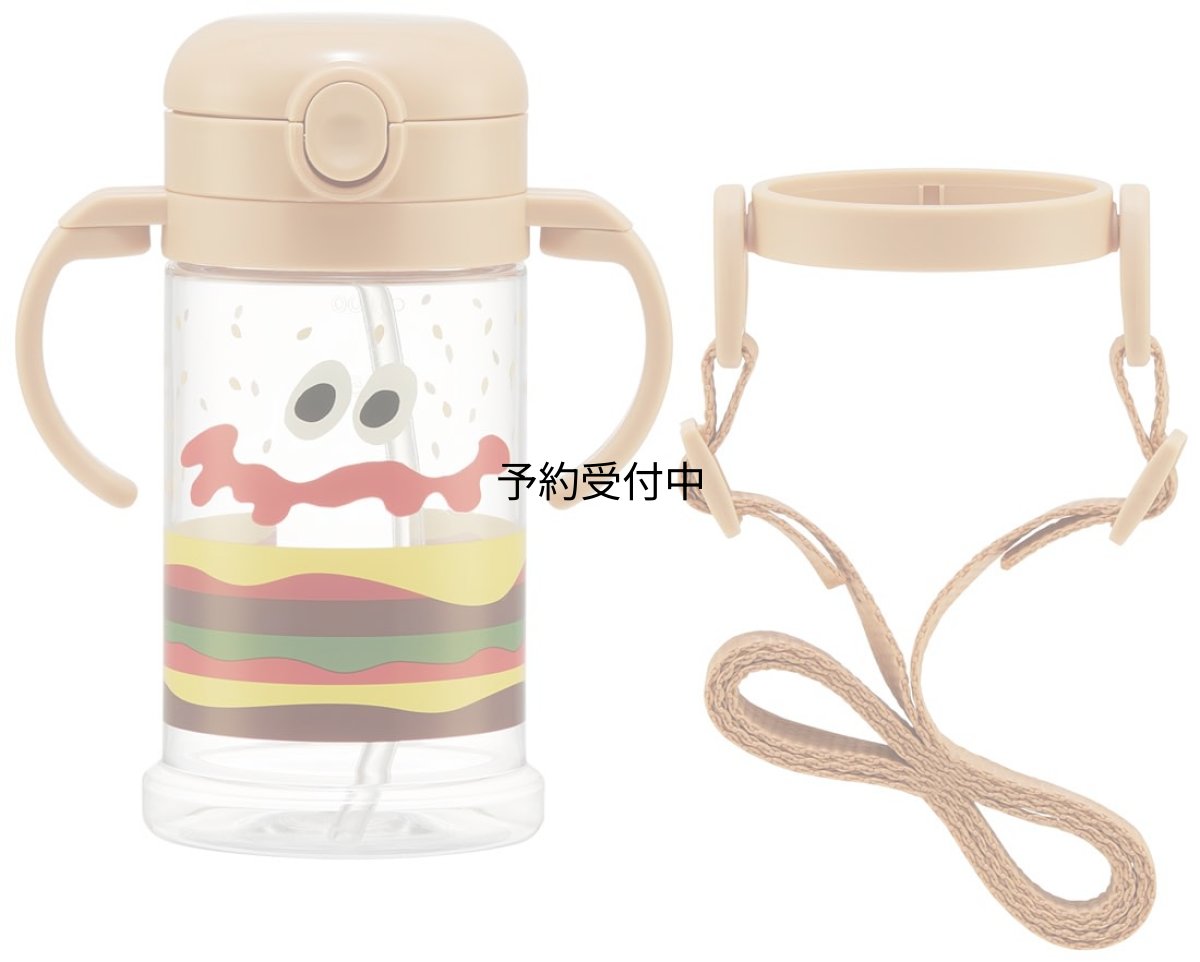 画像1: スケーター（ｓｋａｔｅｒ） ベビー用 ストローマグ 折りたたみハンドル＆ショルダー式 ２ＷＡＹタイプ ３７０ｍｌ バーガーコンクス 対象年齢１才頃から ＫＳＨＷ２Ｎ?Ａ (1)