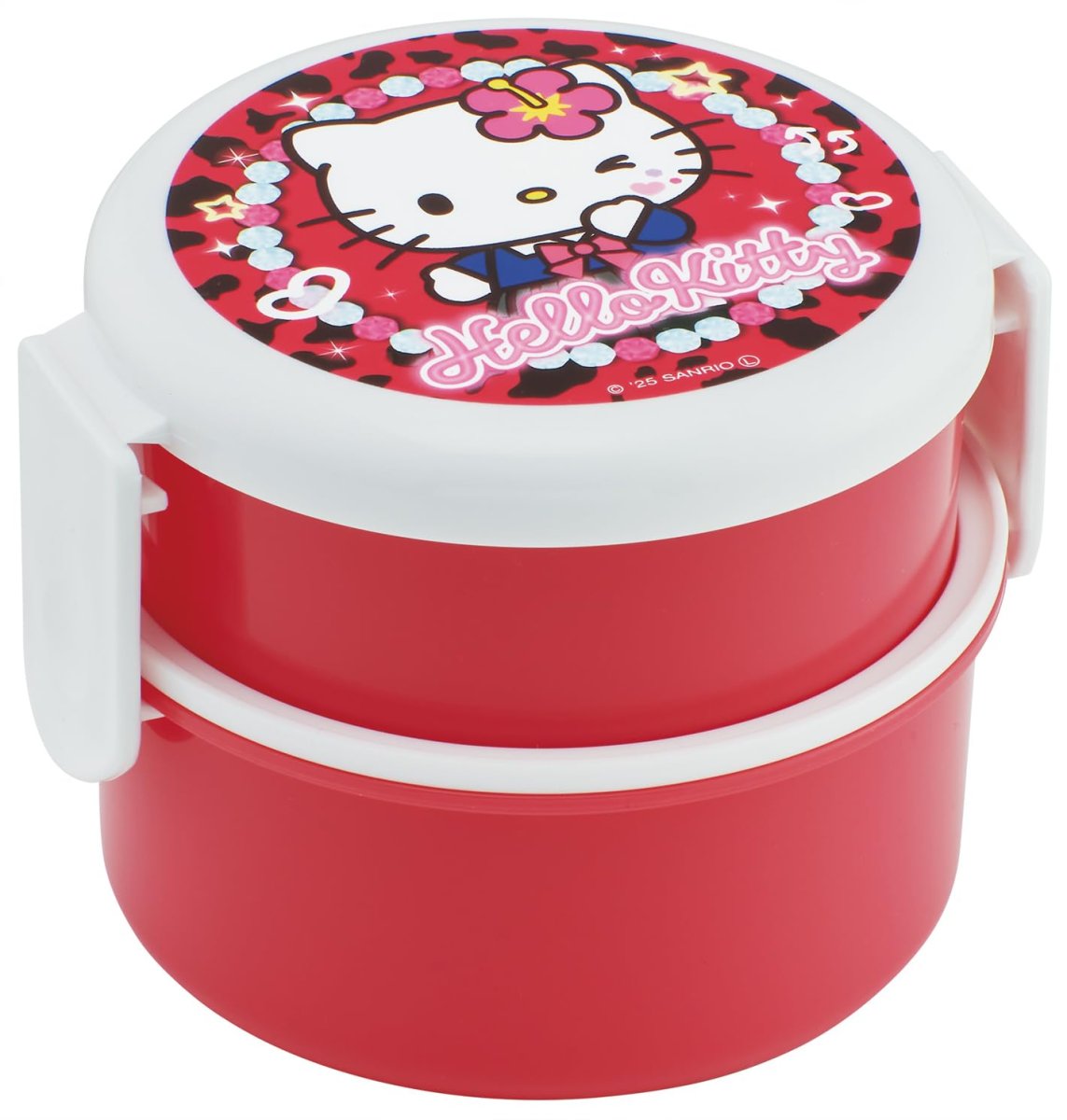 画像1: スケーター（Ｓｋａｔｅｒ） 弁当箱 丸型 ランチボックス ５００ｍｌ ２段 フォーク付 日本製 サンリオ ハローキティ スクール ＯＮＷＲ１?Ａ (1)