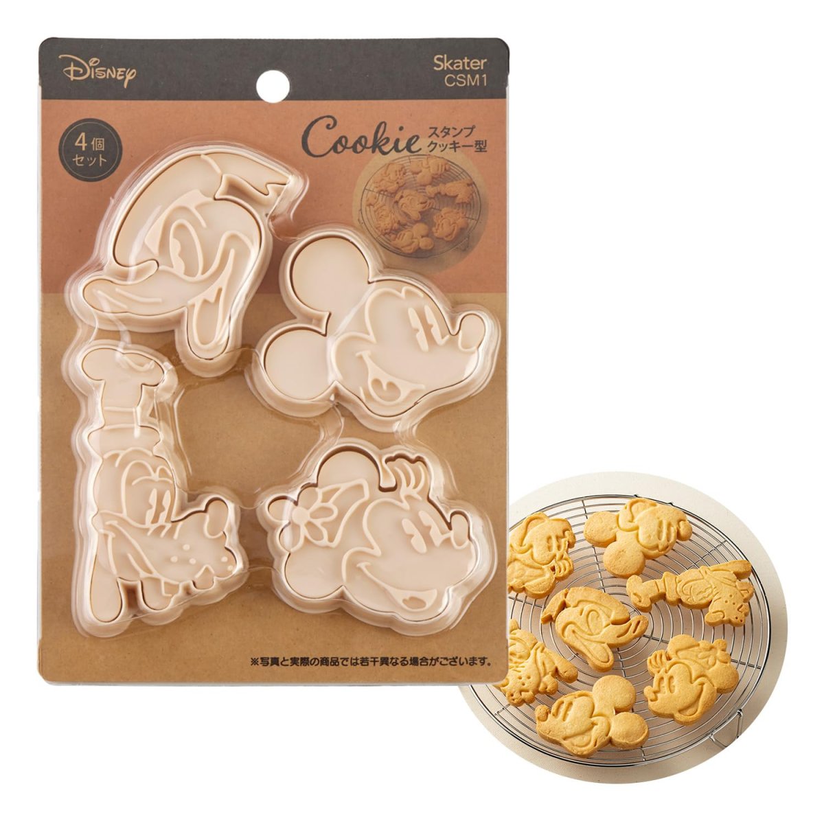 画像1: スケーター（Ｓｋａｔｅｒ） スタンプ クッキー型 食パン抜き型 ディズニー ミッキーマウス ４個セット ＣＳＭ１?Ａ (1)