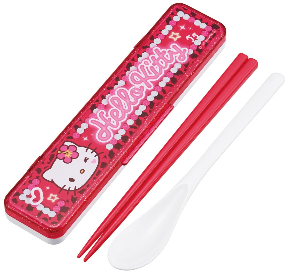 画像1: スケーター（Ｓｋａｔｅｒ） 箸 スプーン セット 弁当 大人用 コンビセット １８ｃｍ カチャカチャ鳴らない 日本製 サンリオ ハローキティ スクール ＣＣＳ３ＳＡ?Ａ (1)