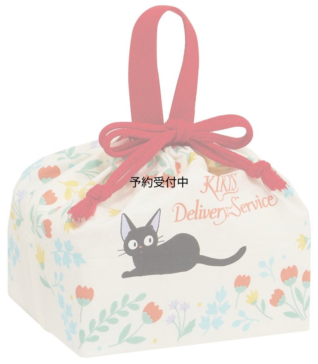 画像1: スケーター（Ｓｋａｔｅｒ） 子供用 お弁当 巾着袋 マチ付き キッズ 日本製 ジブリ 魔女の宅急便 ジジ ボタニカル 女の子 ＫＢ７ (1)
