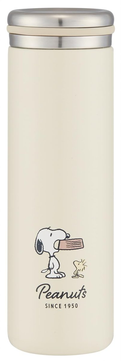 画像1: スケーター（Ｓｋａｔｅｒ） ステンレス マグ ボトル 水筒 ４５０ｍｌ 保温 保冷 真空二重構造 スヌーピー バッジ ＳＴＸ５?Ａ (1)