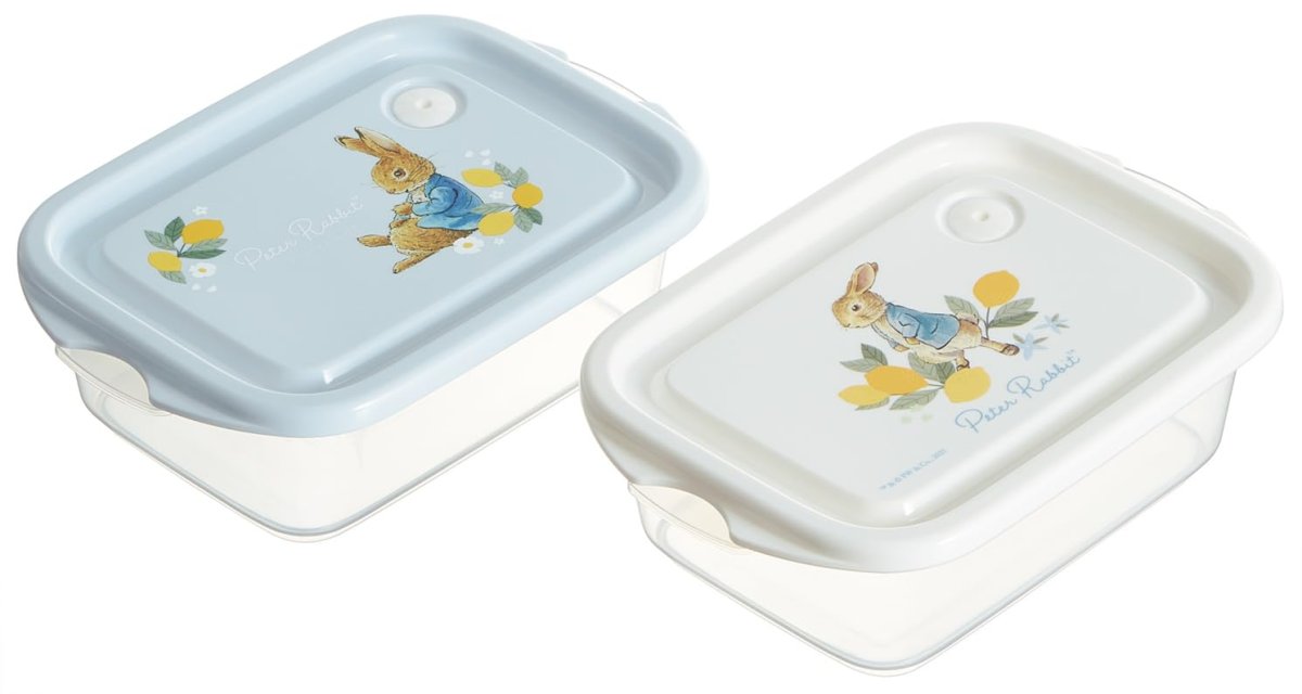 画像1: スケーター（Ｓｋａｔｅｒ） シールボックス 抗菌 保存 容器 ２個入 ５００ｍｌ 日本製 スタッキング ピーターラビット Ｂｅａｔｒｉｘ Ｐｏｔｔｅｒ シトロン ＦＣＮ２ＷＡＧ?Ａ (1)