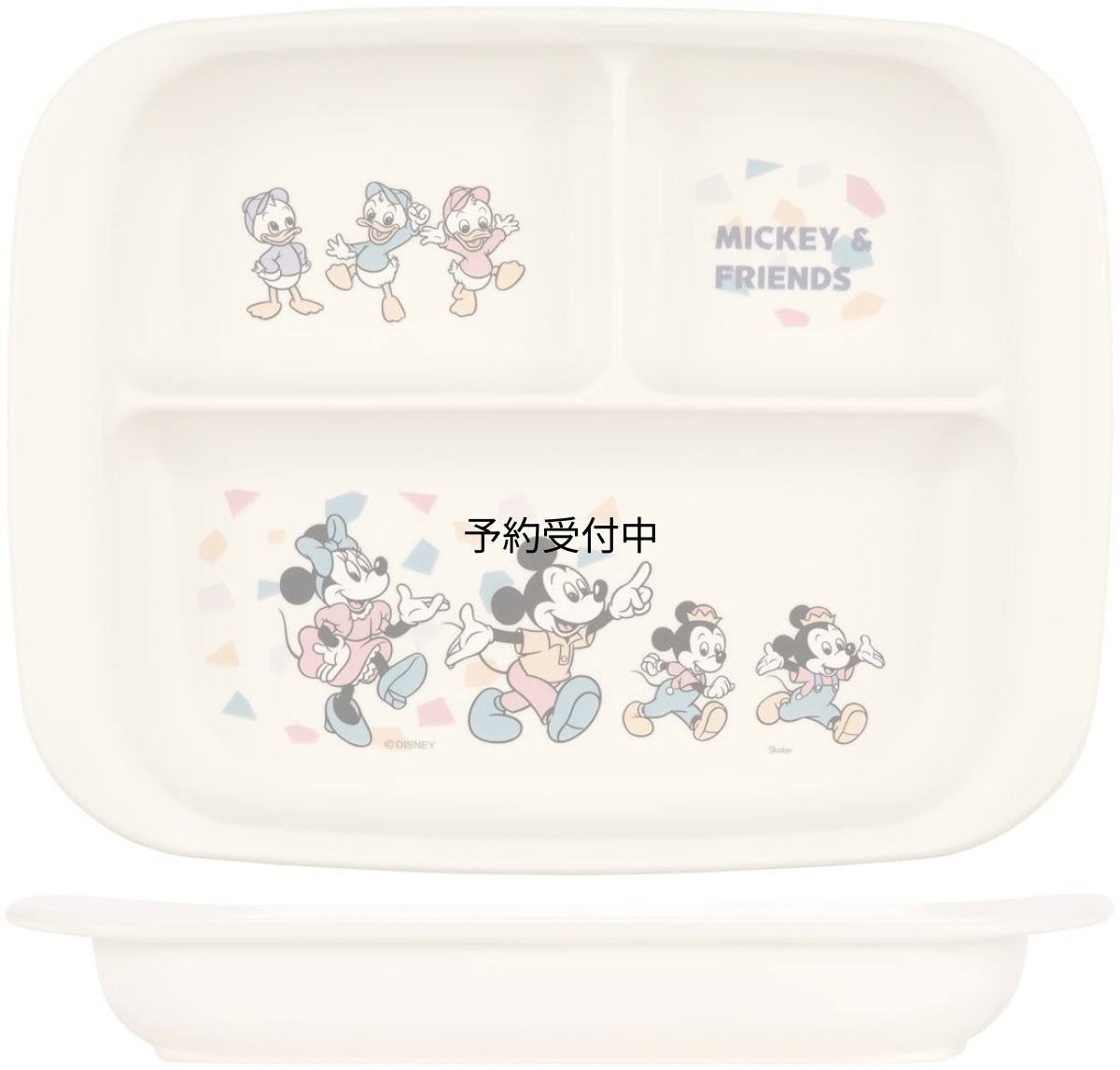 画像1: スケーター（Ｓｋａｔｅｒ） ベビー食器 ランチプレート 子供用 抗菌 プラスチック製 ４７０ｍｌ ディズニー ミッキーマウス フレンズ レトロ ＸＰ７ＡＧ?Ａ (1)