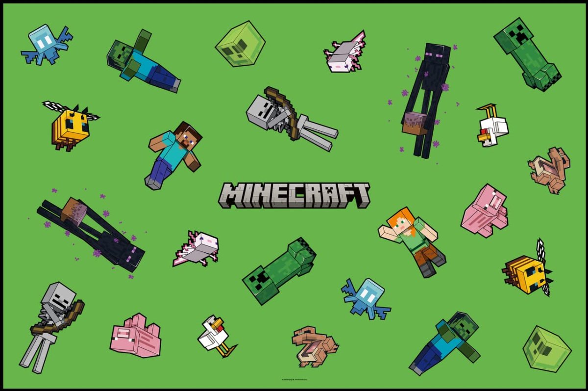 画像1: スケーター（Ｓｋａｔｅｒ） 子供用 レジャー シート 一人用 Ｓサイズ 遠足 ６０×９０ｃｍ マインクラフト Ｍｉｎｅｃｒａｆｔ 男の子 ＶＳ１?Ａ (1)