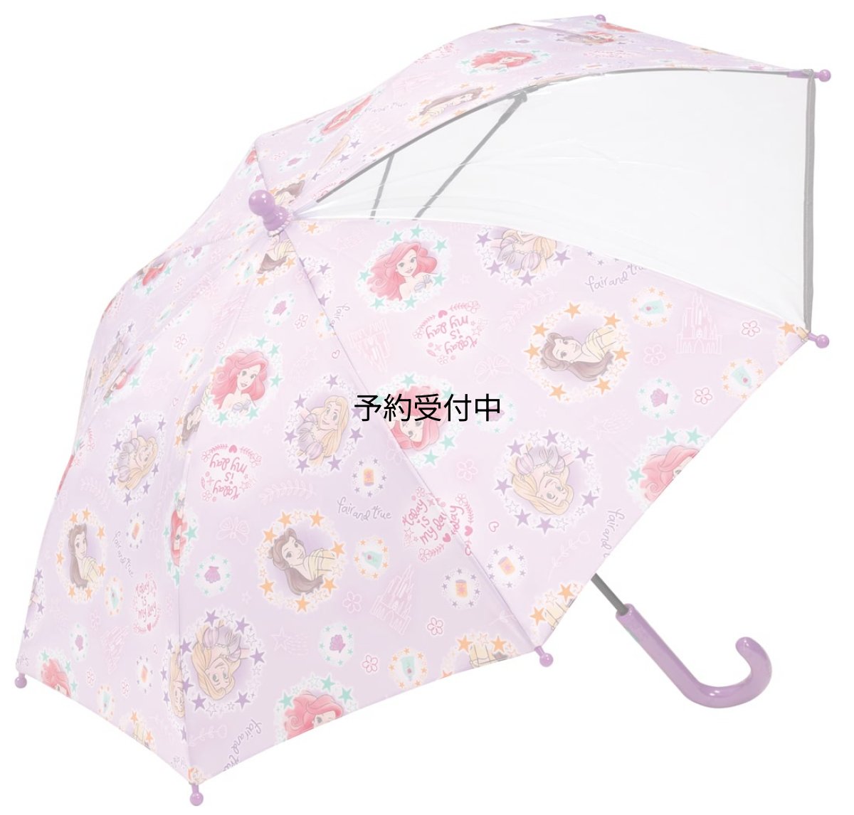 画像1: スケーター（Ｓｋａｔｅｒ） 子供用 傘 ４５ｃｍ プリンセス ５?６才向け 約１０５?１１５ｃｍ 小学生 視界が確保できる透明窓付き 指を挟みにくい手開き式 ８本骨 ディズニー 女の子 ＵＢ４５?Ａ (1)