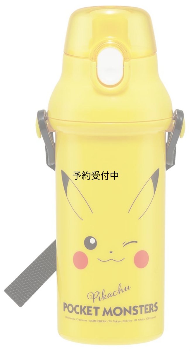 画像1: スケーター（Ｓｋａｔｅｒ） 水筒 子供用 直飲み ４８０ｍｌ プラスチック ワンタッチ 食洗機対応 日本製 ポケモン ピカチュウ フェイス ２３ 男の子 女の子 ＰＳＢ５ＳＡＮＡＧ?Ａ (1)