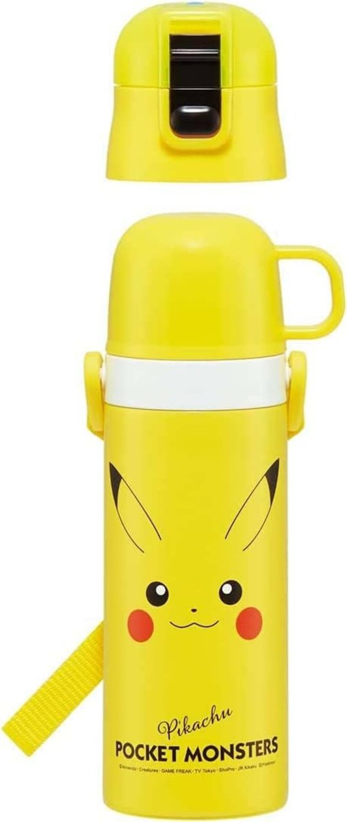 画像1: スケーター（Ｓｋａｔｅｒ） 水筒 子供用 ２ＷＡＹ 直飲み ４７０ｍｌ コップ飲み ４３０ｍｌ ポケモン ピカチュウ フェイス ２３ 男の子 女の子 ステンレス 保温保冷 軽量 ｗａｔｅｒｂｏｔｔｌｅ スポーツボトル キッズ こども 水瓶 ＳＫＤＣ４?Ａ (1)