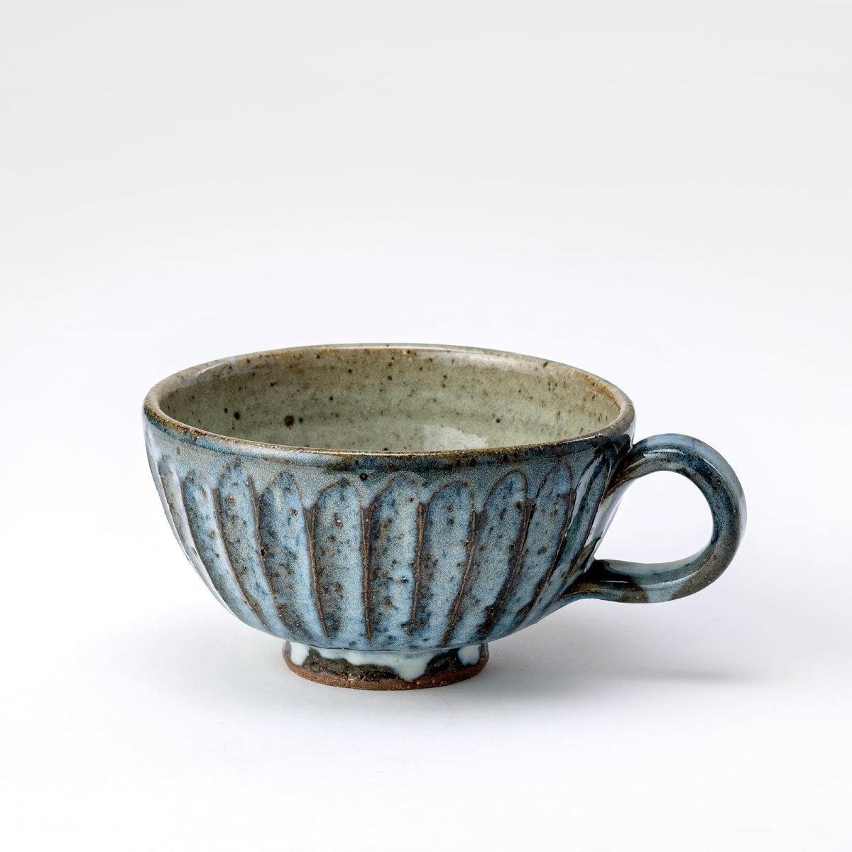画像1: 鴻月（こうげつ） スープボウル スープカップ スープ皿 陶器 信楽焼 日本製 青 ３?３３０６?Ａ (1)