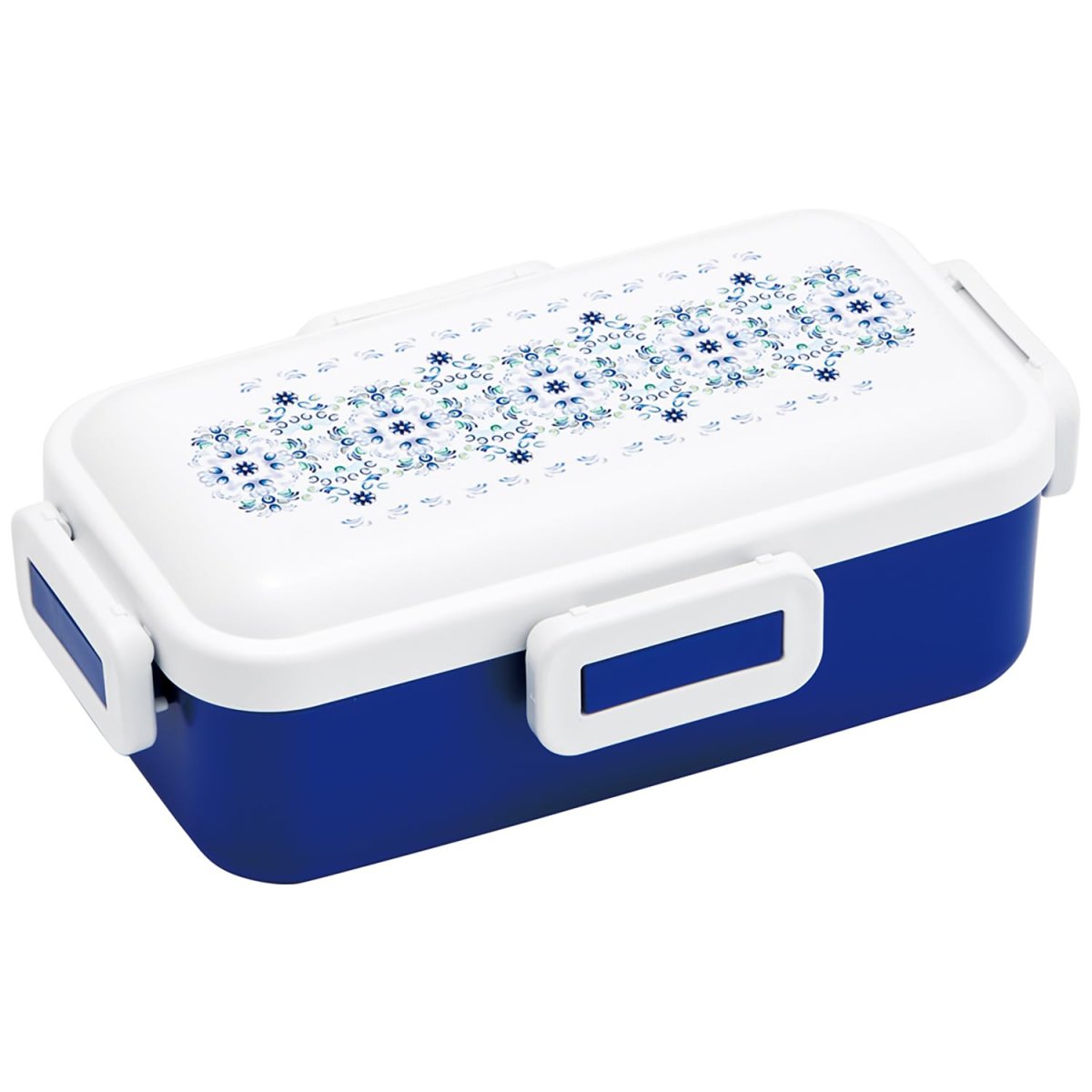 画像1: スケーター（Ｓｋａｔｅｒ） 弁当箱 ５３０ｍｌ １段 女性 日本製 汁漏れしにくい４点ロック ランチボックス 食洗機対応 レンジ対応 天平文様 夢幻 濃青 ＰＦＬＢ６ＡＧ?Ａ (1)