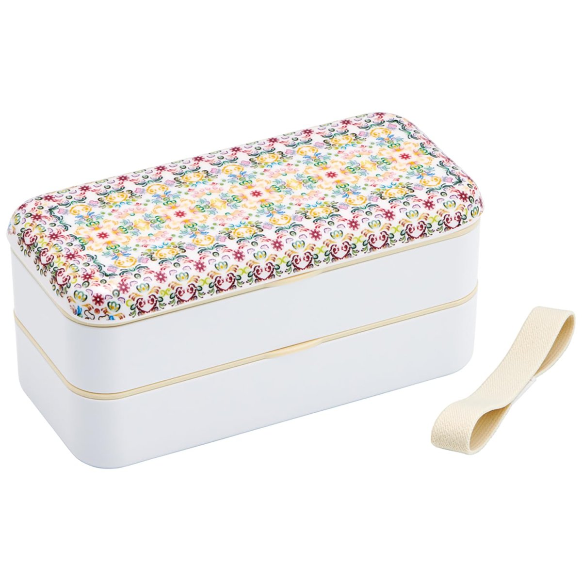 画像1: スケーター（Ｓｋａｔｅｒ） 弁当箱 天平文様 夢幻 薄紅 ６００ｍｌ 箸付き メラミン蓋 女性用 日本製 ＳＬＢＷ６Ｍ?Ａ (1)