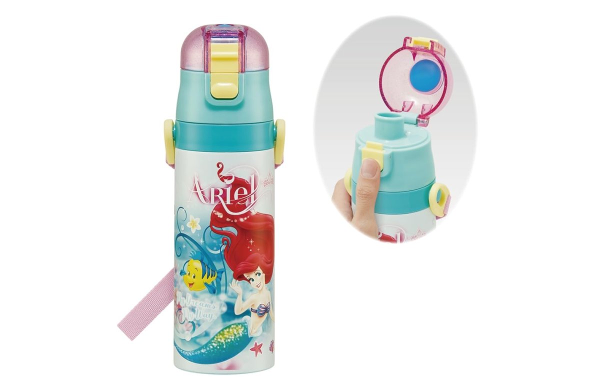 画像1: スケーター（Ｓｋａｔｅｒ） 水筒 子供用 直飲み ４７０ｍｌ ディズニー アリエル ２４ 女の子 保冷専用 ステンレス 軽量タイプ ｗａｔｅｒｂｏｔｔｌｅ スポーツボトル キッズ こども 水瓶 ＳＤＣ４?Ａ (1)